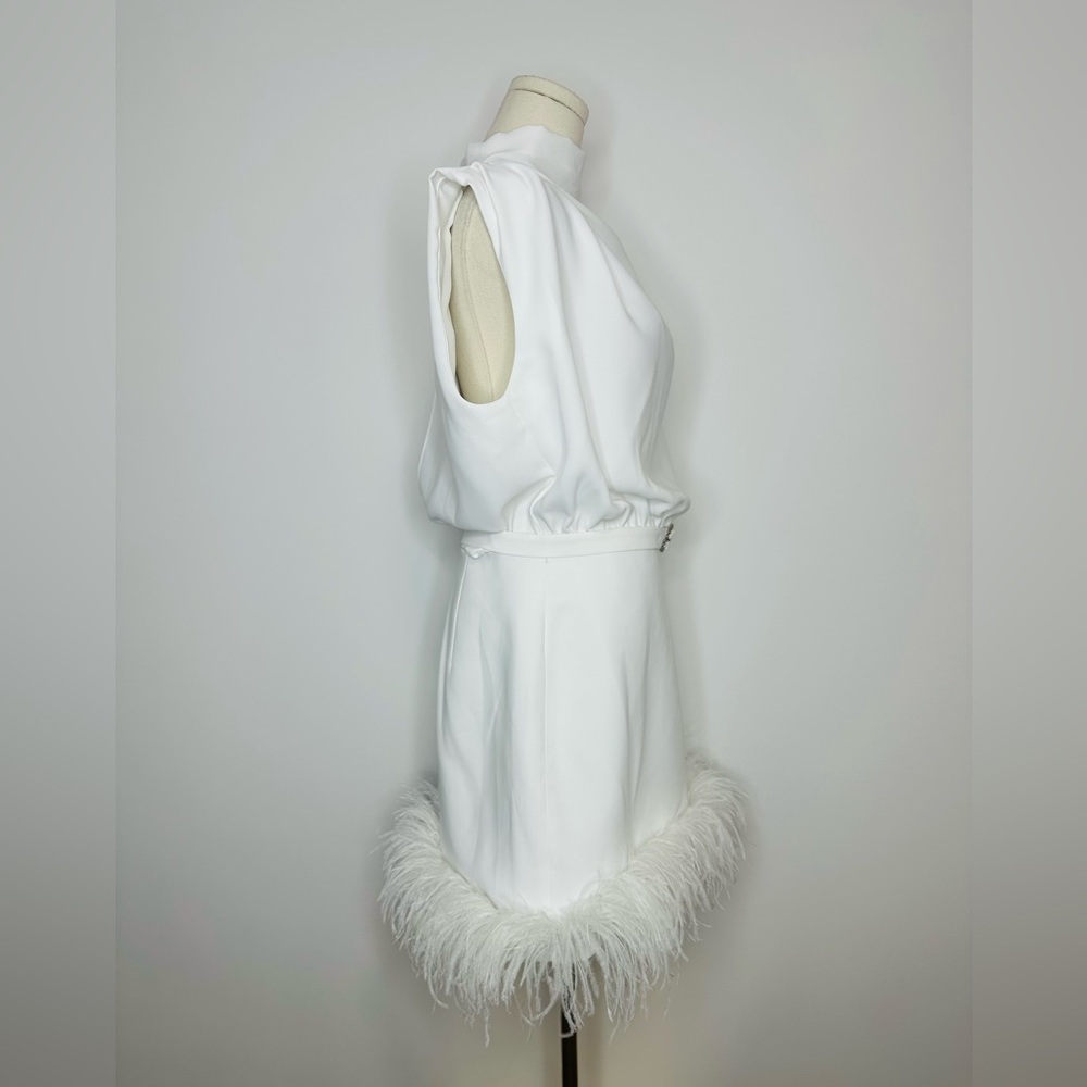 Amanda Uprichard Sullivan Feather-Trimmed Belted Minidress - Picture 8 of 14